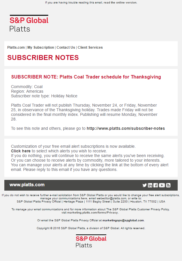 Sample Holiday Schedule